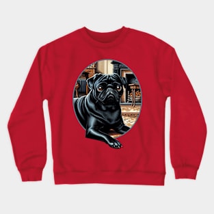 Classy Black Pug Crewneck Sweatshirt